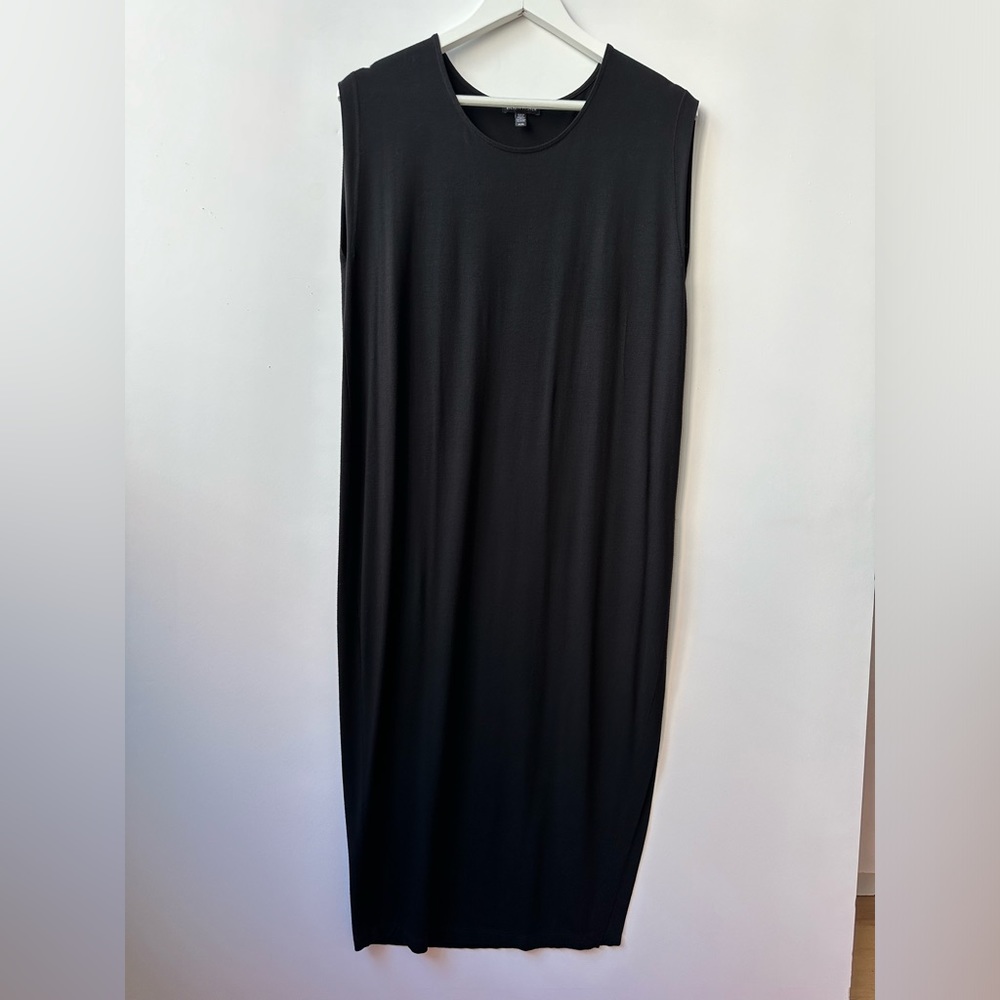 Eileen Fisher - Viscose Jersey Sleeveless Long Tunic with Side Slit - Medium